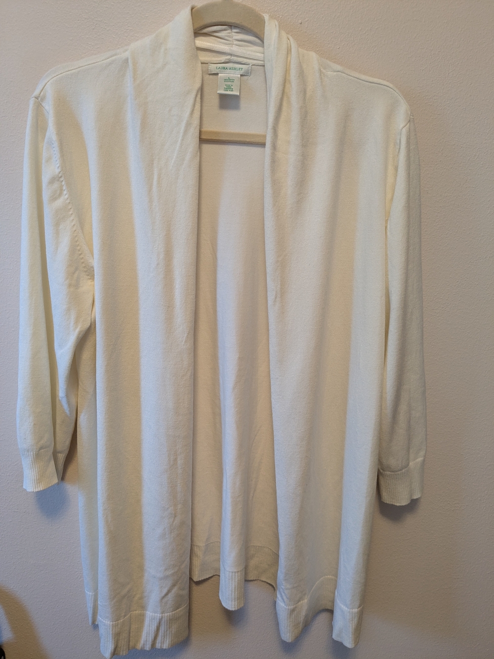 Laura Ashley Cream Open-Front Lightweight Cardigan